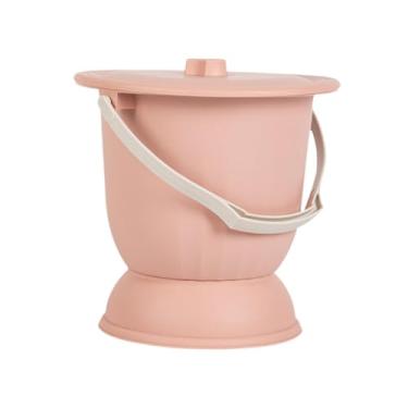 Imagem de menolana Potty Pot, Bacia portátil, Balde de cômoda noturna de 4,5 L, Penico, Mictório com cuspideira com tampa para quarto de criança, Rosa
