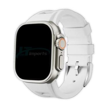 Imagem de Pulseira N.S LTimports compativel com Apple Watch Ultra 49mm, Apple Watch Ultra 2 49mm e Apple Watch 46mm 45mm 44mm 42mm (Branco)