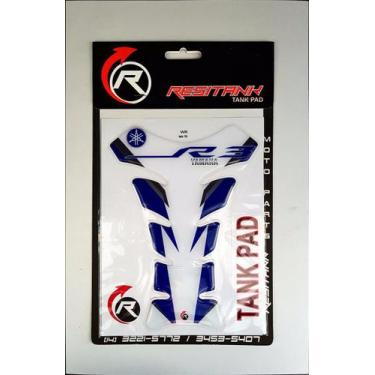 Imagem de Modelo Tankpad Branco Com Azul R3 Yamaha  - Resitank