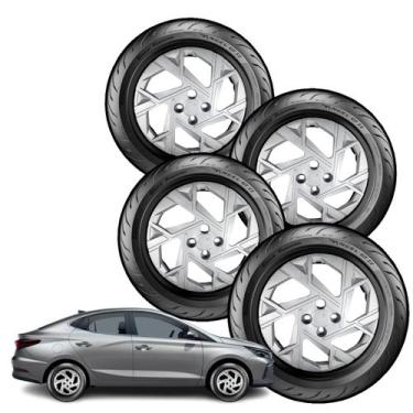 Imagem de Kit 4 carlotas hb20 hb20s 2024 aro 14 prata - GRID CALOTAS