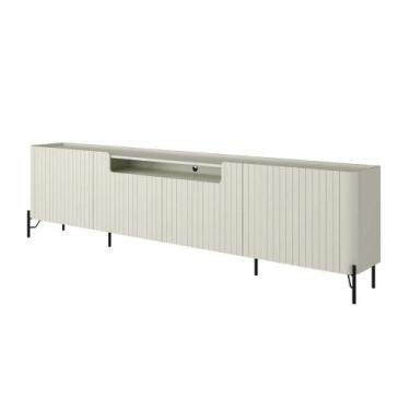 Imagem de Rack com 4 Portas Brise para Sala 220cm Pés Metal 100% MDF - Casa Lar 