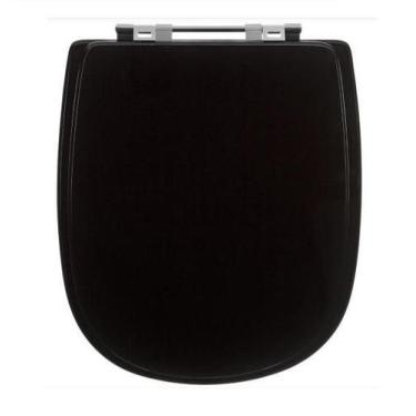 Imagem de Tampa De Vaso Sanitário Laqueado Sabatini Preto Para Icasa - Sicmol