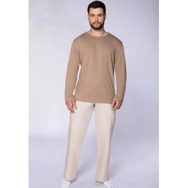 Imagem de Pijama Longo Lupo Masculino Gola Careca Linho 6010 GG