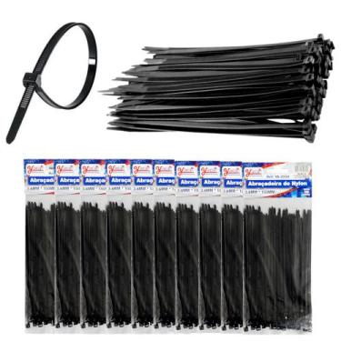 Imagem de 1000 Abraçadeiras Fita Lacre de Nylon 3.6x150mm Cinta 15cm Preta Reven