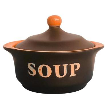 Imagem de Sopeira Com Tampa Cerâmica Alta Temperatura 300ml Soup - UD BRASIL, La