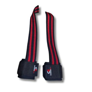 Imagem de Strap com munhequeira carbonfit gancho munhequeira, Vermelhopreto