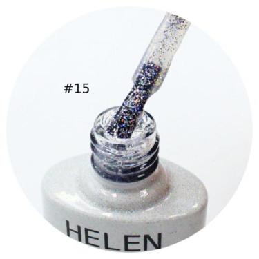 Imagem de Esmalte em gel 10ml helen color coleção 2023 -, 15 GLITTER PRATA HOLO