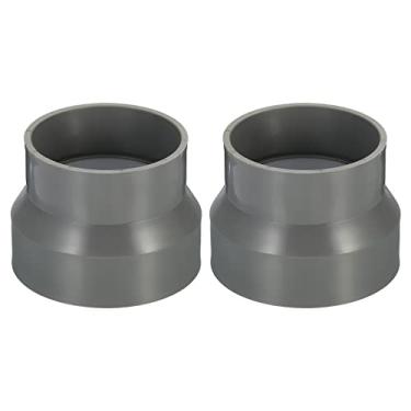 Imagem de PATIKIL Conector redutor de duto de 10 a 9 cm, pacote com 2 tubos de ventilação de aquecimento e resfriamento resistente ao fogo, adaptador de encaixe de tubo para sistema de ventilação, cinza