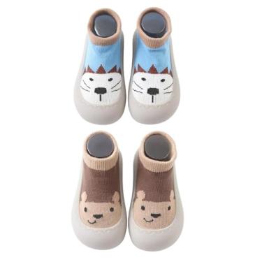 Imagem de BEHELE Pantufa antiderrapante para bebês e meninas para meninos e meninas, 2 pares, Estilo 8, 18-24 Months Toddler