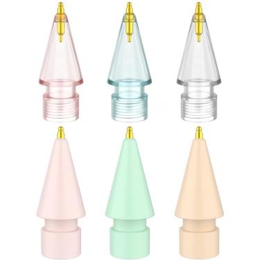 Imagem de FAFALITHIC Pacote com 6 pontas de substituição de ponta fina compatíveis com Apple Pencil 2ª geração, Apple Pencil 1ª geração, Apple Pencil USB-C e Apple Pencil Pro coloridas iPencil Nibs