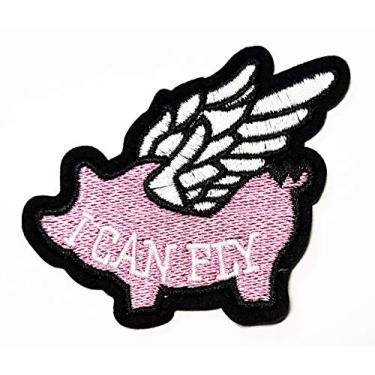 Imagem de Nipitshop Remendos bonitos rosa porco voador anjos crianças desenho animado aplique para roupas ótimo como presente de feliz aniversário