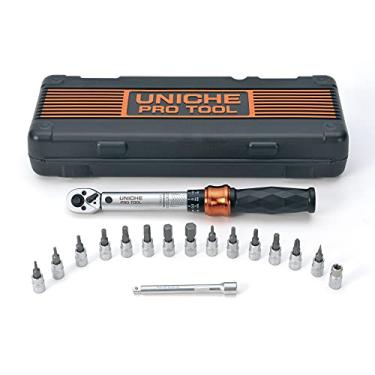 Imagem de UNICHE Conjunto de chaves de torque Pro Tool de 1/4 polegada (1 a 25 Nm) - Ferramenta de manutenção de bicicleta para todos os tipos de bicicletas - Vem com chaves Allen e soquetes Torx, barra de extensão