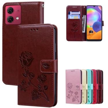 Imagem de Dinglijia Capa carteira para Motorola G84 5G, capa clássica de couro PU, com alça de pulso e compartimentos para cartões de dinheiro, coldre para celular para Moto G84 5G, MG Borwn