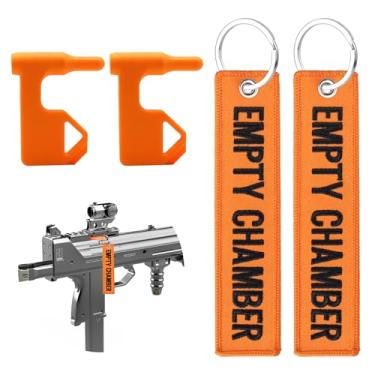 Imagem de GLKTRS Bandeiras de segurança de câmara universal para rifles e revólveres com etiquetas coloridas brilhantes - Acessórios essenciais de segurança para armas (laranja 2)