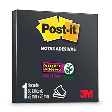 Imagem de Post-it, 3M, Bloco de Notas Adesivas, Preto Ônix, 76mm x 76mm, 60 folhas