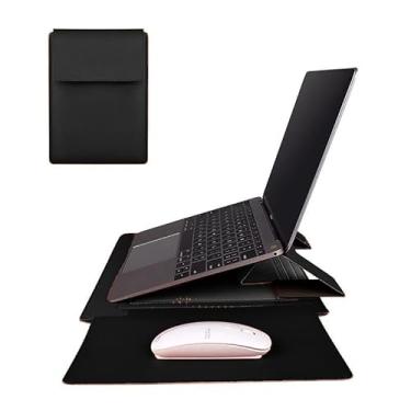 Imagem de Capa de couro compatível com MacBook Pro 13 polegadas 2016-2024 (A1989 A1706 A1708 A2159 A2289 A2251 A2338 M1 M2 M3) Capa protetora para laptop (novo Pro 13 polegadas, preto)