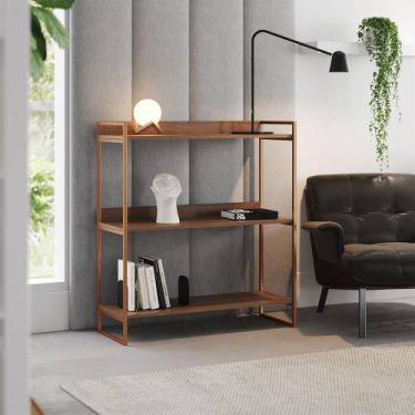 Imagem de Aparador Industrial 3 Prateleiras Córdoba 95cm Cobre e Carvalho - NEW 