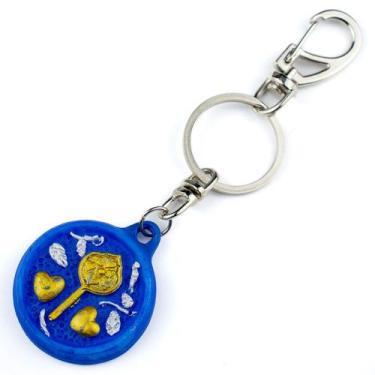 Imagem de Chaveiro de Orixá Oxum Azul Abebê 13 cm em Resina - Lua Mística - 100%