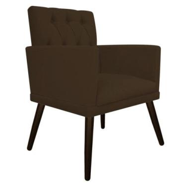 Imagem de Poltrona Decorativa Fernanda Pés Palito Tabaco Sala de Espera Recepção