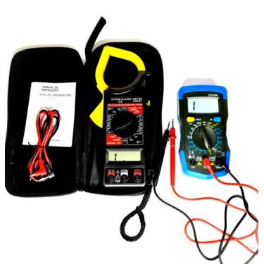 Imagem de Alicate Amperimetro 266 + Multimetro Digital Com Visor Lcd 830l - exbo