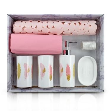 Imagem de Kit Banheiro acessórios 7 Peças Jacki Design Rosa