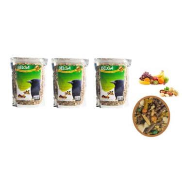 Imagem de Kit 2 Rações / Passarinho Pássaro Preto Sábia Melros Triturada Mix de 