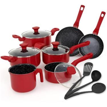 Imagem de Jogo Panelas Cozinha Mimo Style Cook Red Fundo Indução, Gás, Elétrico,