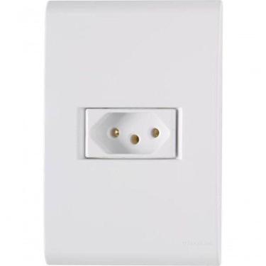 Imagem de Conjunto Com 1 Tomada 2p+t 10a E Placa Liz Branco - Tramontina