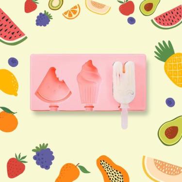 Imagem de Forma para picolé - sorvete caseiro - forminha de silicone (modelo Ros