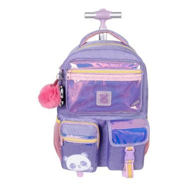 Imagem de Mochila Rodinha Holográfica Bolsa Escolar Panda Pandinha 16L - Xeryus,