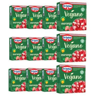 Imagem de Kit c/12 Gelatinas Vegano Morango 20gr - Dr. Oetker