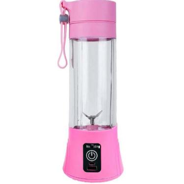 Imagem de Mini Liquidificador Portátil Elétrico Recarregável USB Rosa - Bazar 11