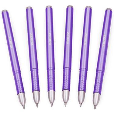 Imagem de Zebra Canetas ZGE Gel Ink Stick – Barril Metálico – 0,7 mm – Roxo Metálico – Pacote com 6