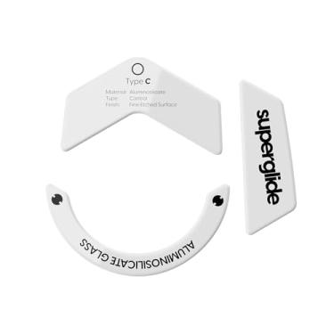 Imagem de Patins de mouse de vidro Superglide – Deslizamento controlável consistente, borda redonda polida, pés de mouse para jogos super equilibrados com sola durável para Logitech G502 X (Tipo-C, branco)