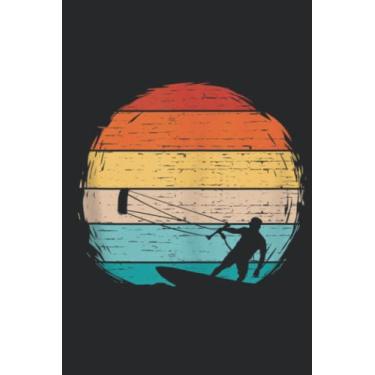 Imagem de Vintage Kitesurfing Kitesurf Lover Kiteboard Sunset Retro Nice: Lined Journal Notebook To Do Schedule, Medium 6x9 Inches, 100 Pages, Printed Cover