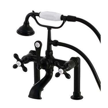 Imagem de Kingston Brass Torneira de banheira AE109T0 Aqua Vintage Deck Mount Clawfoot, preto fosco