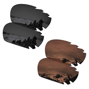 Imagem de SmartVLT Óculos de sol masculino Stealth preto e âmbar marrom, lentes de substituição, T20 e parafuso para óculos de sol ventilados Oakley Jawbone com ventilação/jaqueta de corrida