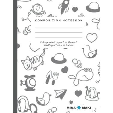Imagem de Composition notebook Mina Maki: Nice cover 10. Awesome for taking notes and write courses. For School or College students, 8.5 x 11 in, 110 pages