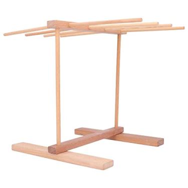 Imagem de Rack de Macarrão, Secador de Macarrão Com Design Dobrável Rack de Secagem de Macarrão de Madeira, Suporte de Macarrão Dobrável, Máquina de Prensagem de Macarrão Antiderrapante