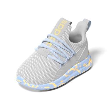 Imagem de adidas Tênis esportivo unissex Baby Lite Racer Adapt 7.0, Cinza/Laranja/Azul, 4 Infant