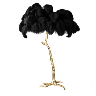 Imagem de Lâmpada de pé moderna de luxo com acabamento dourado com corpo de luz de resina, lâmpada decorativa regulável em 3 cores para quarto, escritório, 5 lâmpadas LED E14