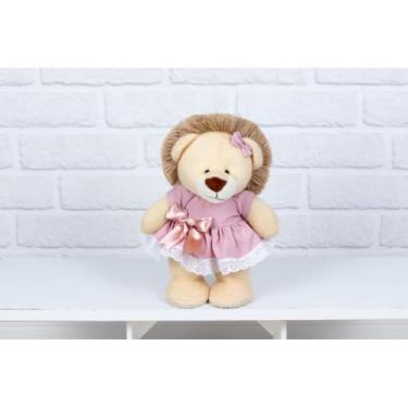 Imagem de PELUCIA SAFARI LEÃO AMORE 20 CM VESTIDO COM LESE - PARA PRESENTES E DECORAÇÃO (rose liso)