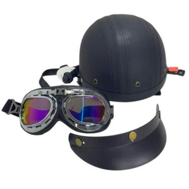 Imagem de Capacete Coquinho Aberto em Fibra de Vidro com Óculos ProteçãoEsportiv