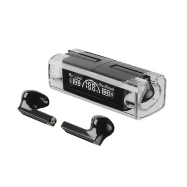 Imagem de Fone de Ouvido Intra Auricular Bluetooth com Case de Carregamento Transparente KA-780 (Preto)