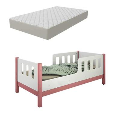 Imagem de Mini Cama Encanto Infantil Com Grades De Proteção Mdf com Colchão - Ca