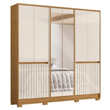 Imagem de Guarda Roupa Casal Alasca 10 Portas com Espelho - Moval