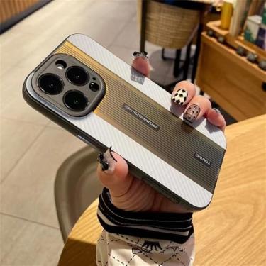 Imagem de VFDHN Capa de telefone com textura de fibra de carbono para iPhone 12 13 14 15 16Pro Max, capa de telefone de cor gradiente para IPHON 14 Pro 15 16 Promax, branca, para iPhone 16 Plus