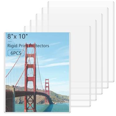 Imagem de AKONEGE 6 peças de protetores de impressão rígidos de 20,3 x 25,4 cm, protetores de folha de plástico rígido transparente, porta-fotos, capas de plástico para artes, impressões, imagens de autógrafos,
