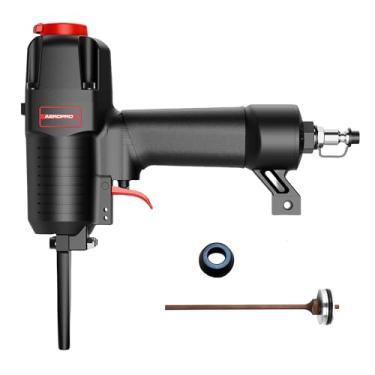 Imagem de AeroPro Pregador/removedor de unhas pneumático de grau profissional 700V com chave extra e pára-choques, nariz de unha longo, diâmetro de 6 mm de diâmetro para pregos de 3 a 10 cm, calibre 9-16