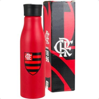 Imagem de Garrafa Flamengo Alumínio 600 ML Vermelha Mileno Ref. QH0735B